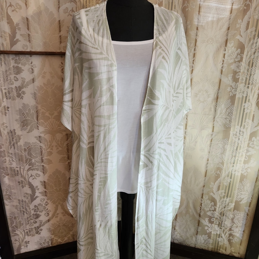 Cynthia Rowley Green and Cream Kaftan